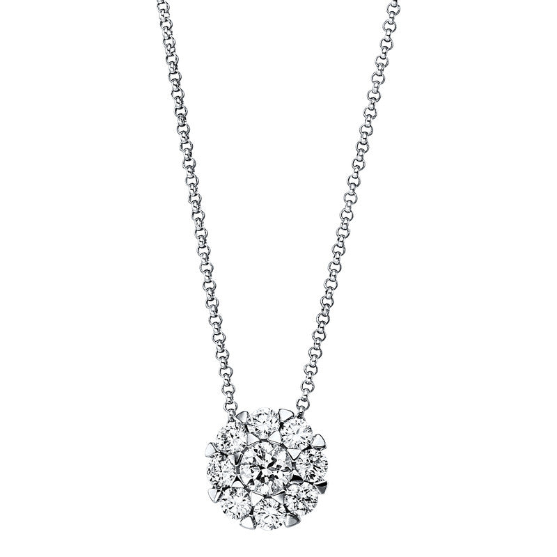 Collier 18 kt WG, 9 Brill. 0,61 ct, TW-si