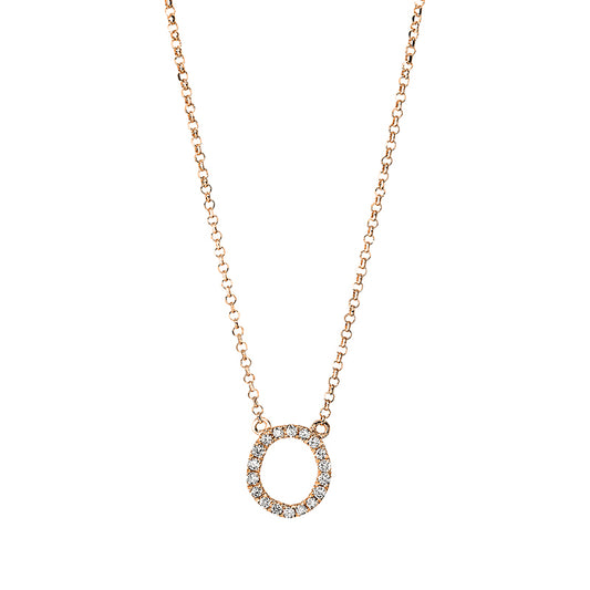 Collier 18 kt RG, mit ZÖ 40,5 cm + 38,0 cm, 18 Brill. 0,08 ct, TW-si