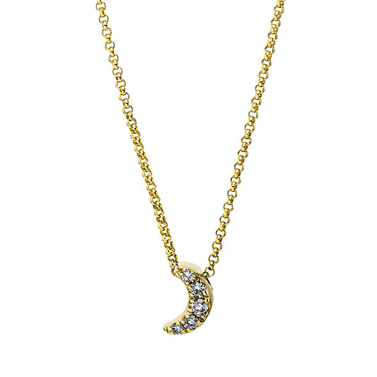 Collier 14 kt GG, 5 Brill. 0,05 ct, TW-si