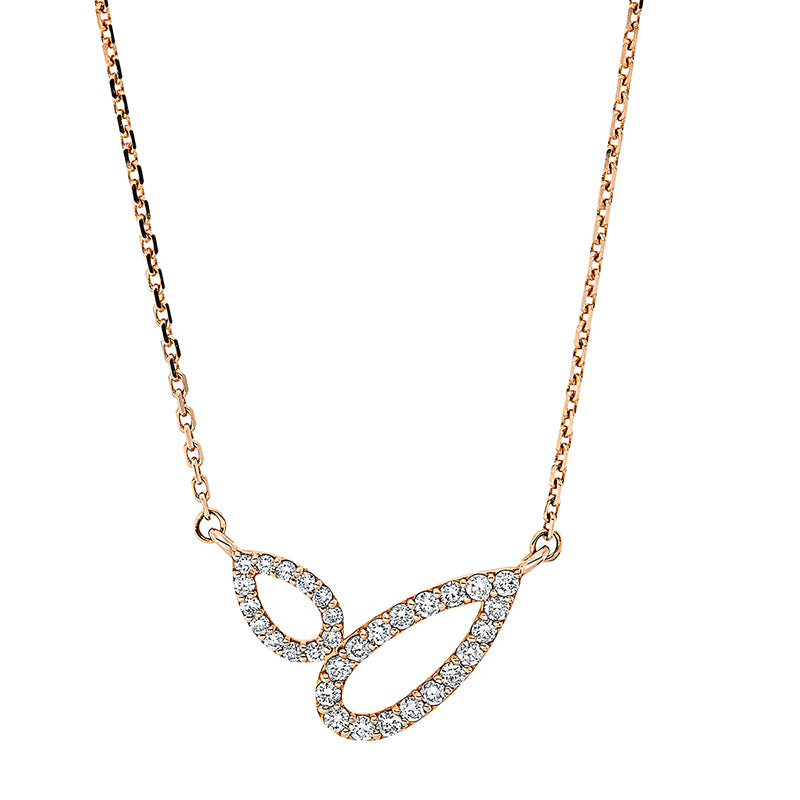 Collier 18 kt RG, 31 Brill. 0,22 ct, TW-vsi/si