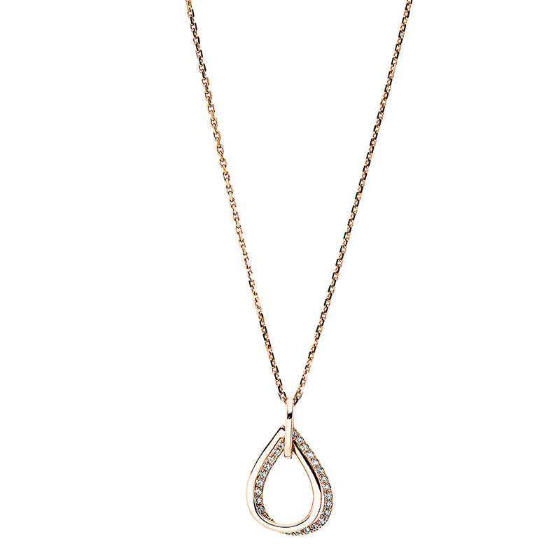 Collier 18 kt RG, mit Öse, 28 Brill. 0,11 ct, TW-si