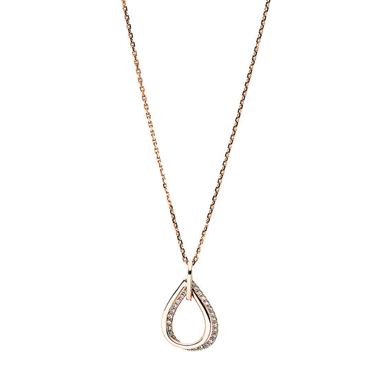 Collier 18 kt RG, mit Öse, 28 Brill. 0,11 ct, TW-si