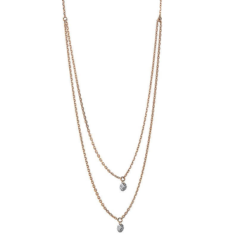 Collier 18 kt RG, 3 Brill. 0,24 ct, TW-si