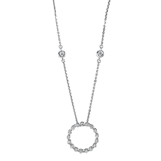 Collier 18 kt WG, 19 Brill. 0,43 ct, TW-si