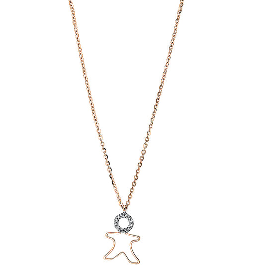 Collier 18 kt RG+WG, 12 Brill. 0,03 ct, TW-si