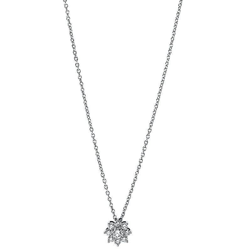 Collier 18 kt WG, 1 Brill. 0,07 ct, TW-si, 8 Brill. 0,12 ct, TW-si