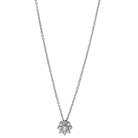 Collier 18 kt WG, 1 Brill. 0,07 ct, TW-si, 8 Brill. 0,12 ct, TW-si