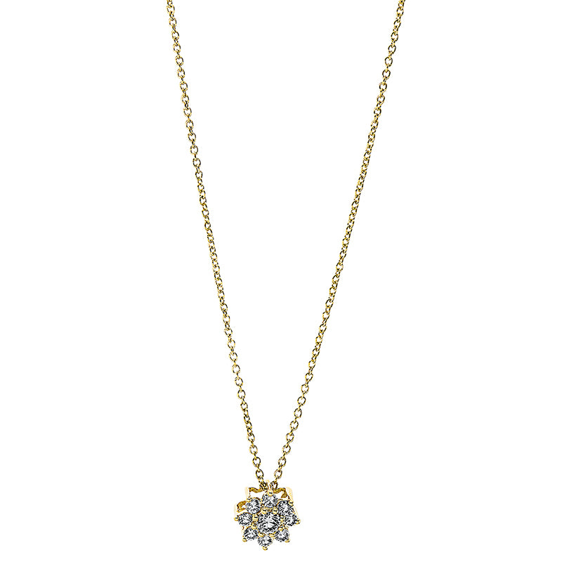 Collier 18 kt GG, 1 Brill. 0,10 ct, TW-si, 8 Brill. 0,19 ct, TW-si