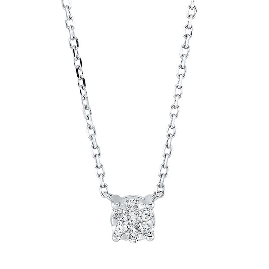 Collier 18 kt WG, 7 Brill. 0,09 ct, TW-si