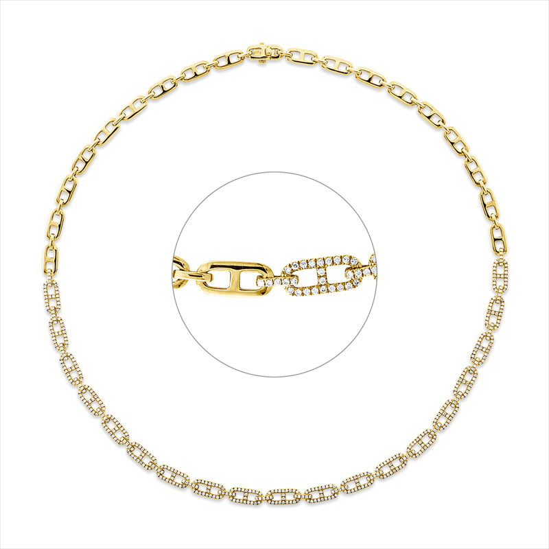 Collier 18 kt GG, 480 Brill. 1,71 ct, TW-si