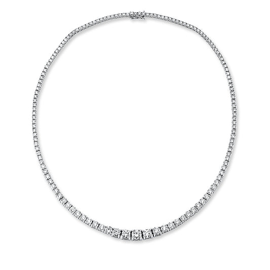 Collier 18 kt WG, graduated, 135 Brill. 13,45 ct, TW-si