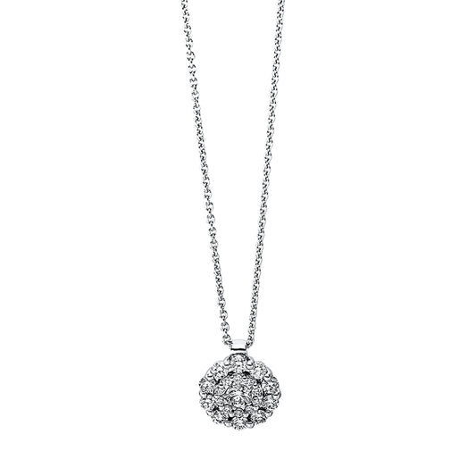 Collier 18 kt WG, 10 Brill. 0,02 ct, TW-si, 10 Brill. 0,13 ct, TW-si, 1 Brill. 0,04 ct, TW-si