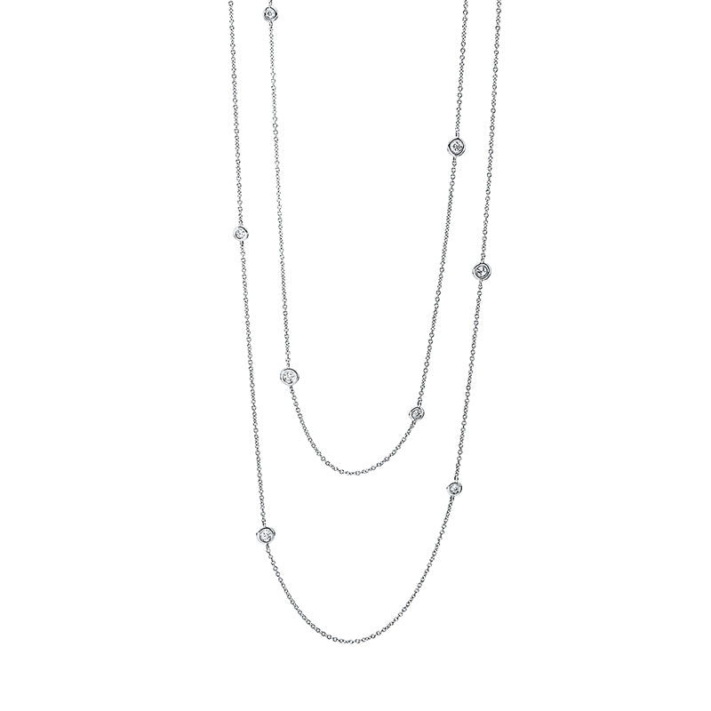 Collier 18 kt WG, 12 Brill. 0,79 ct, TW-pi, 12 Brill. 0,30 ct, TW-pi