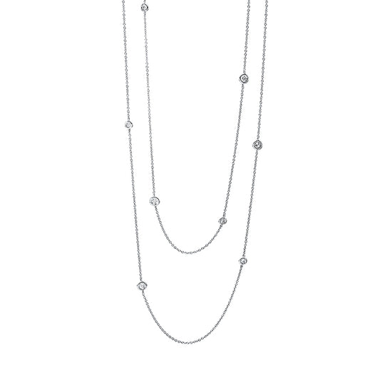 Collier 18 kt WG, 12 Brill. 0,79 ct, TW-pi, 12 Brill. 0,30 ct, TW-pi