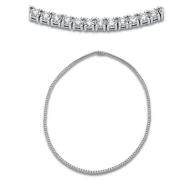 Collier 18 kt WG, 173 Brill. 7,65 ct, TW-si