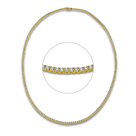 Collier 18 kt GG, 211 Brill. 9,40 ct, TW-si