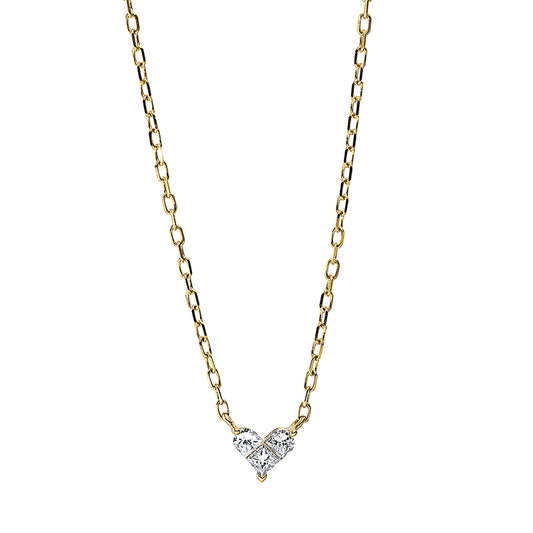 Collier 18 kt GG, mit ZÖ 40 cm + 43 cm, 3 Fant-Schl. 0,15 ct, TW-si