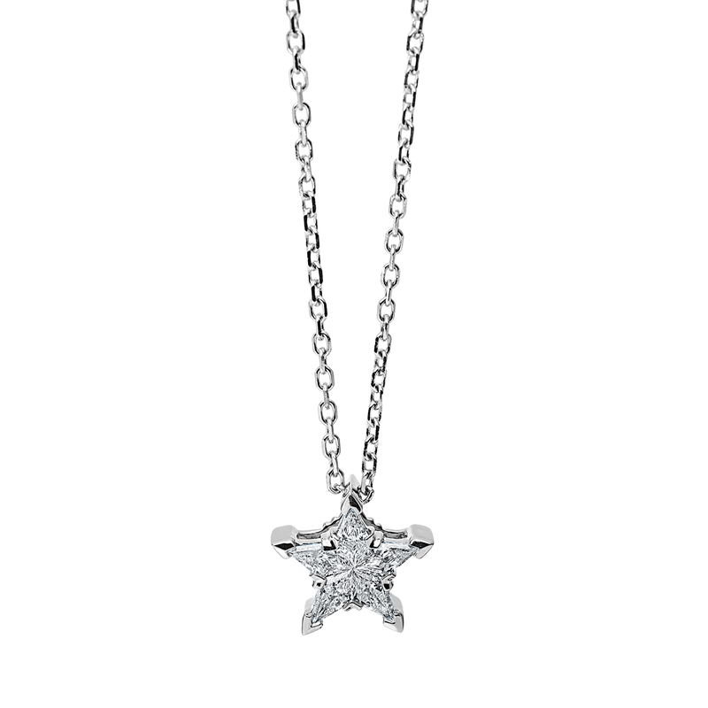 Collier 18 kt WG, 5 Fant-Schl. 0,26 ct, D/F-vsi/si