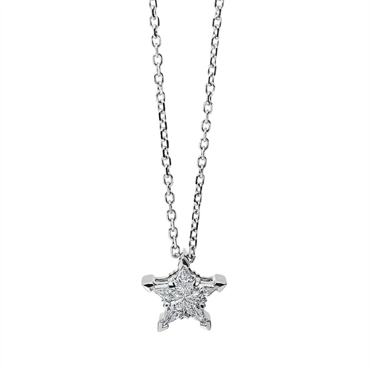 Collier 18 kt WG, 5 Fant-Schl. 0,26 ct, D/F-vsi/si