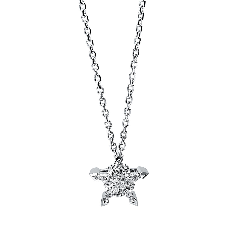 Collier 18 kt WG, 5 Fant-Schl. 0,29 ct, F-vsi