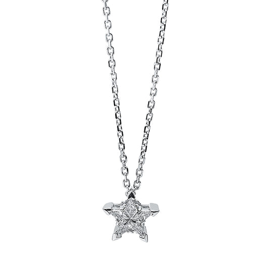 Collier 18 kt WG, 5 Tri.Sond. 0,16 ct, D/F-vvs