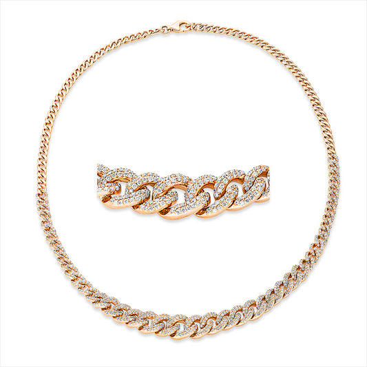 Collier 18 kt RG, 762 Brill. 3,30 ct, TW-si