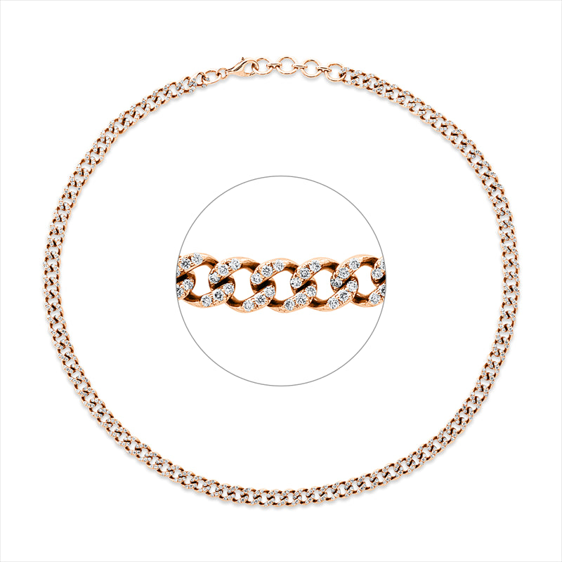 Collier 18 kt RG, 582 Brill. 4,03 ct, TW-si