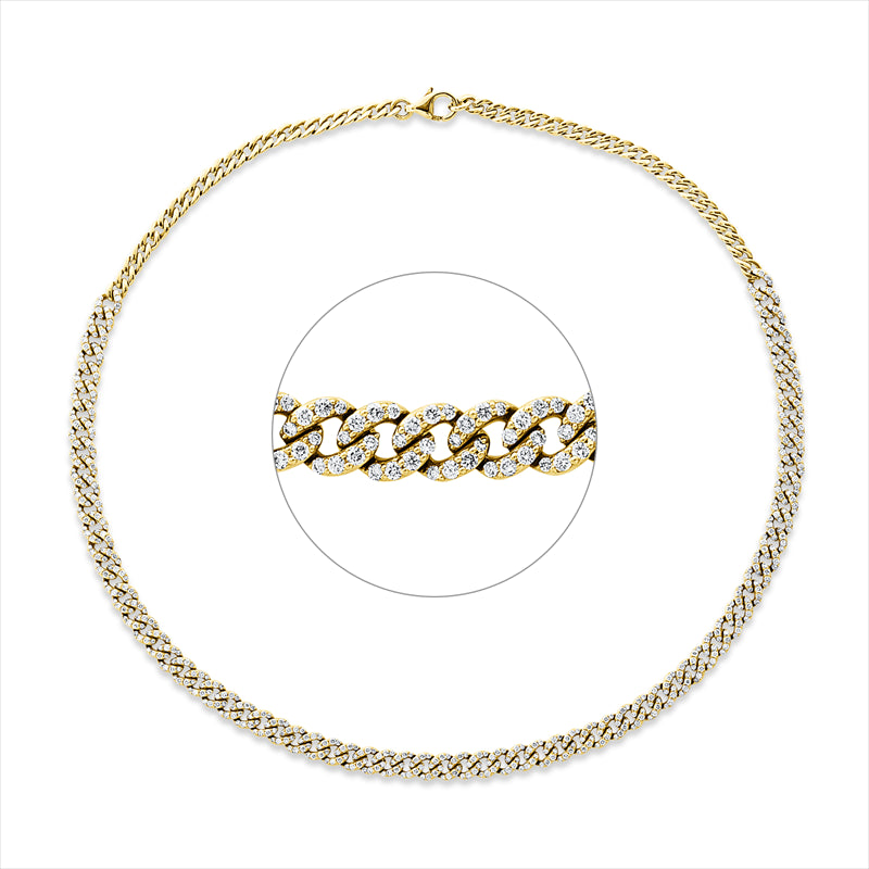 Collier 18 kt GG, 584 Brill. 3,54 ct, TW-si