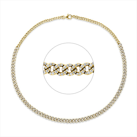 Collier 18 kt GG, 584 Brill. 3,54 ct, TW-si