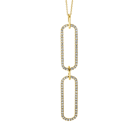 Collier 18 kt GG, mit Öse, 81 Brill. 0,99 ct, TW-si