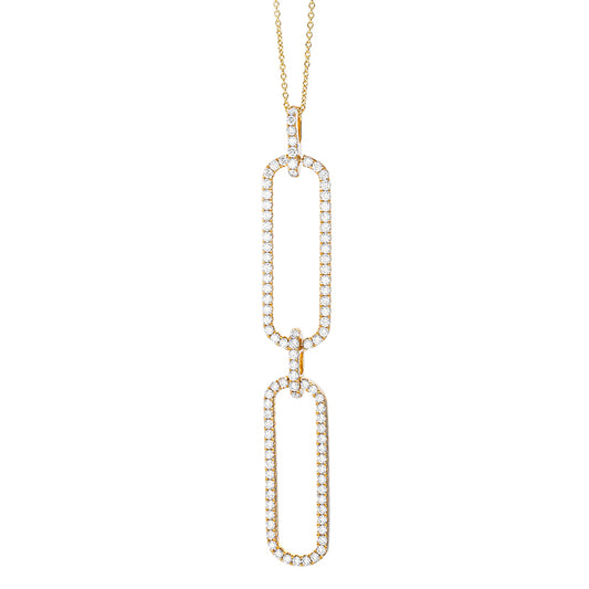 Collier 18 kt GG, mit Öse, 95 Brill. 1,51 ct, TW-si