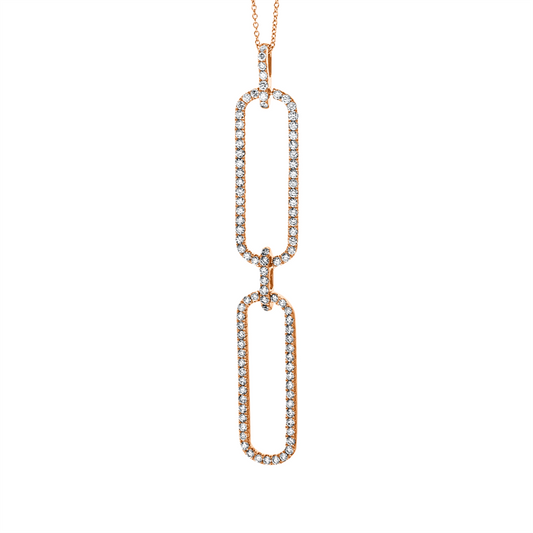 Collier 18 kt RG, mit Öse, 95 Brill. 1,49 ct, TW-si