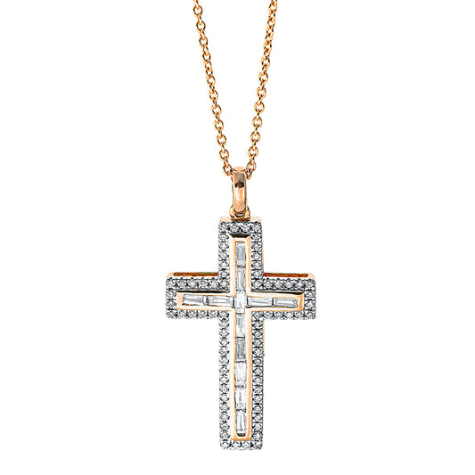 Collier 18 kt RG, 12 Bag. 0,22 ct, TW-si, 72 Brill. 0,20 ct, TW-si