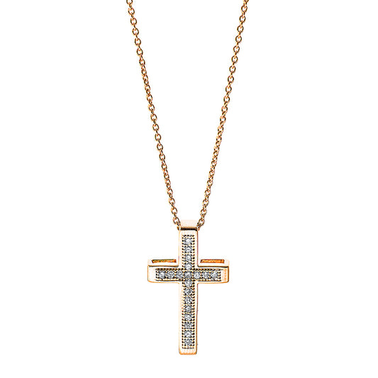 Collier 14 kt RG, 19 Brill. 0,13 ct, TW-si