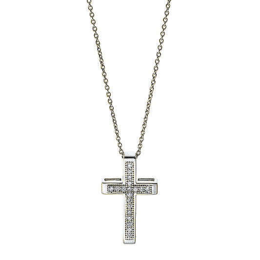 Collier 18 kt WG, 19 Brill. 0,11 ct, TW-si