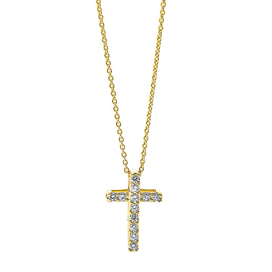 Collier 18 kt GG, 12 Brill. 0,21 ct, TW-si