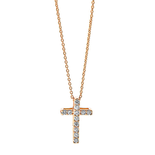 Collier 18 kt RG, 12 Brill. 0,22 ct, TW-si