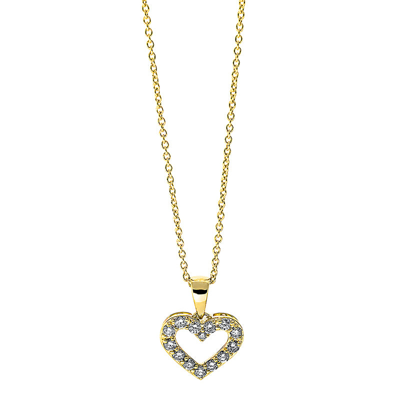 Collier 18 kt GG, mit Öse, 14 Brill. 0,21 ct, TW-si