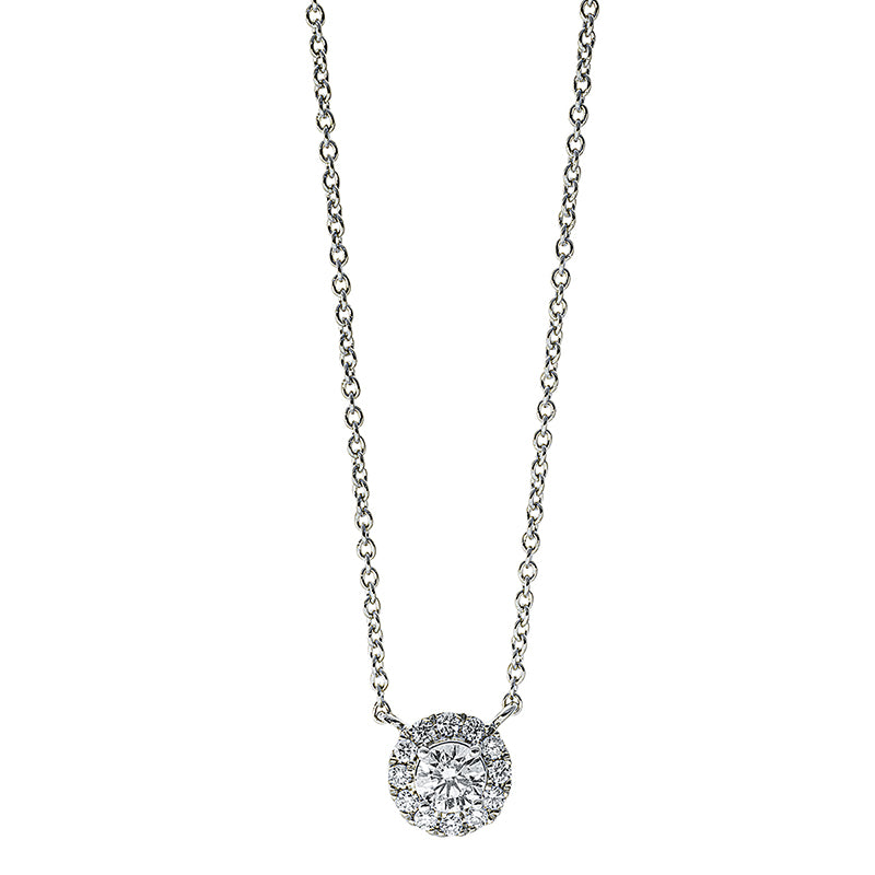 Collier 18 kt WG, 1 Brill. 0,16 ct, TW-si, 12 Brill. 0,08 ct, TW-si