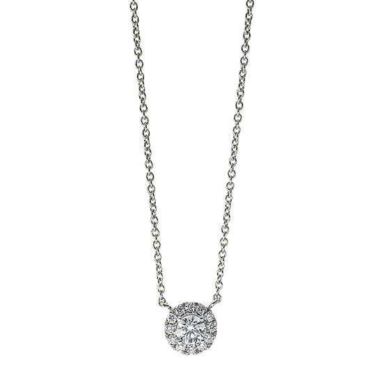 Collier 18 kt WG, 1 Brill. 0,16 ct, TW-si, 12 Brill. 0,08 ct, TW-si