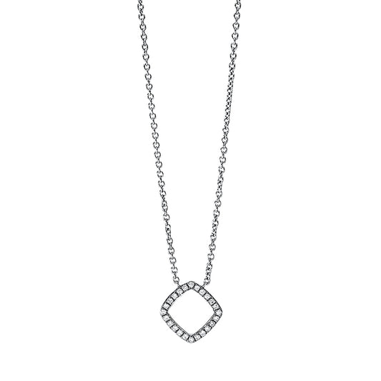 Collier 18 kt WG, mit ZÖ 38 cm & 36.8 cm, 24 Brill. 0,09 ct, TW-si