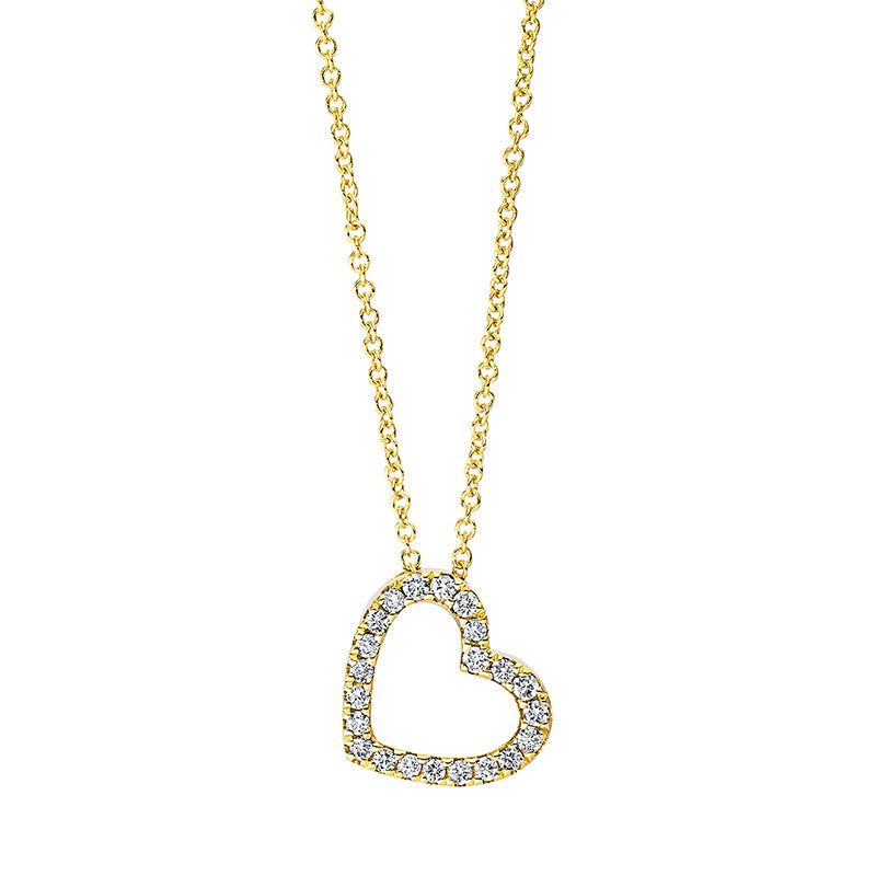 Collier 18 kt GG, mit ZÖ 40 cm, 22 Brill. 0,16 ct, TW-si