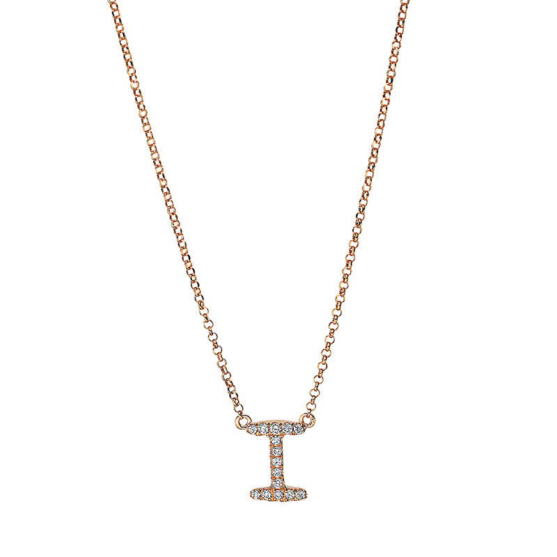 Collier 18 kt RG, mit ZÖ 40,5 cm + 38,0 cm, 15 Brill. 0,06 ct, TW-si