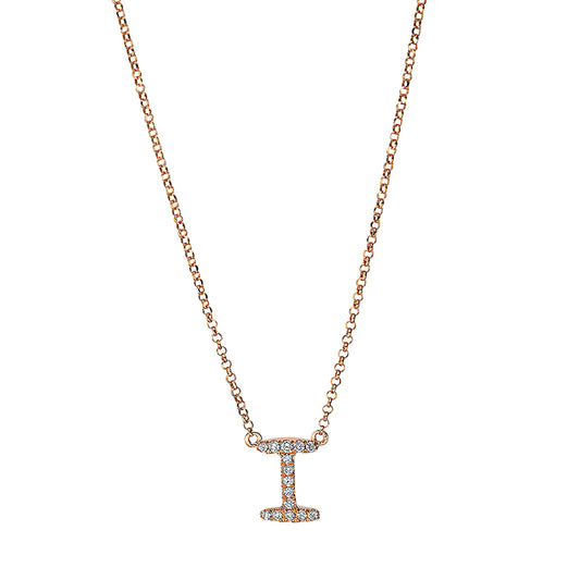 Collier 18 kt RG, mit ZÖ 40,5 cm + 38,0 cm, 15 Brill. 0,06 ct, TW-si