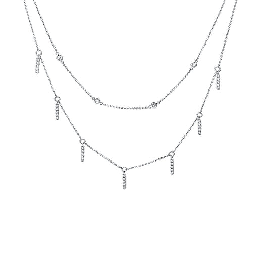 Collier 18 kt WG, 39 Brill. 0,30 ct, W-si