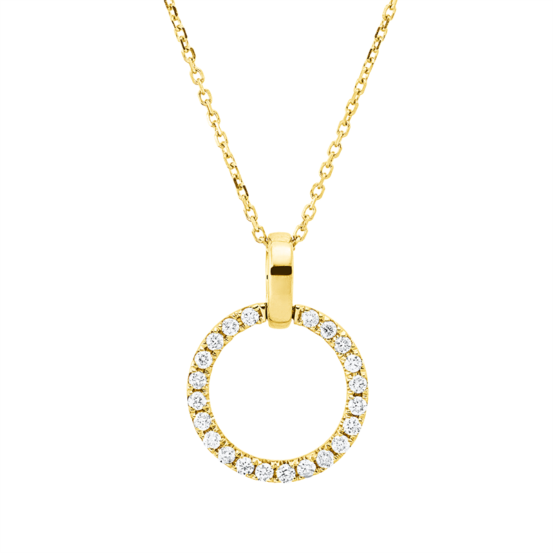 Collier 18 kt GG, 22 Brill. 0,17 ct, W-si