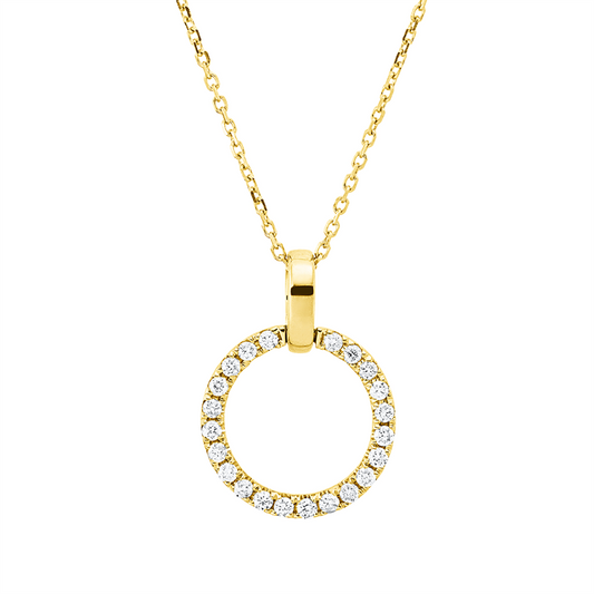 Collier 18 kt GG, 22 Brill. 0,17 ct, W-si