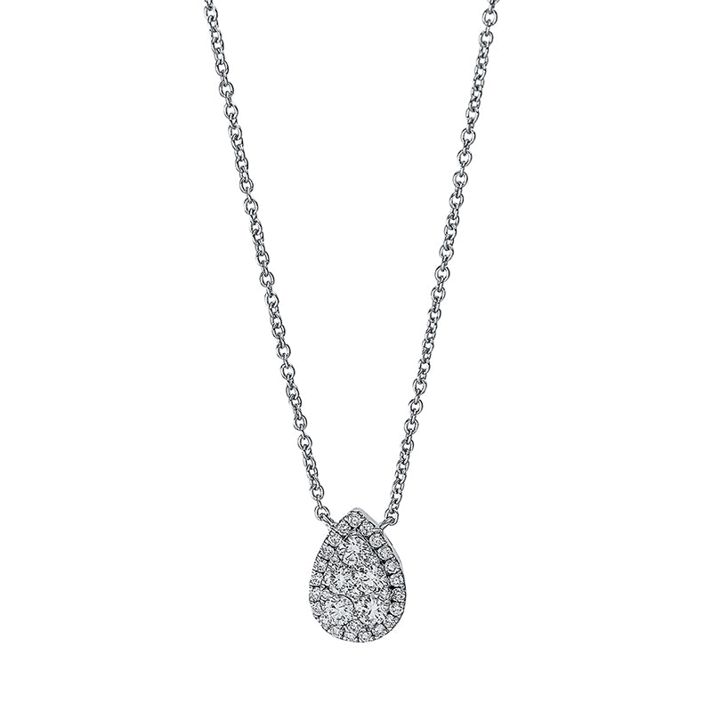 Collier 18 kt WG, 2 Brill. 0,02 ct, TW-si, 5 Brill. 0,29 ct, TW-si, 26 Brill. 0,14 ct, TW-si