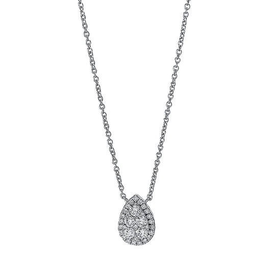 Collier 18 kt WG, 2 Brill. 0,02 ct, TW-si, 5 Brill. 0,29 ct, TW-si, 26 Brill. 0,14 ct, TW-si