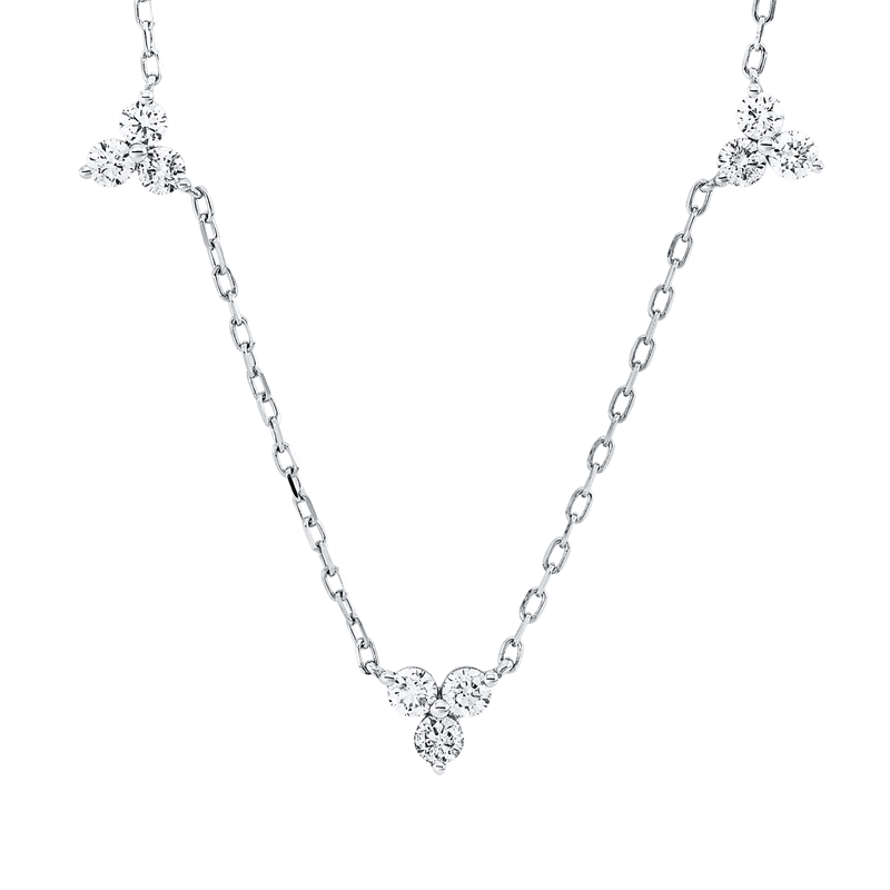Collier 18 kt WG, 21 Brill. 0,90 ct, TW-pi